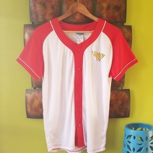 Wonder Woman White & Red Baseball Jersey